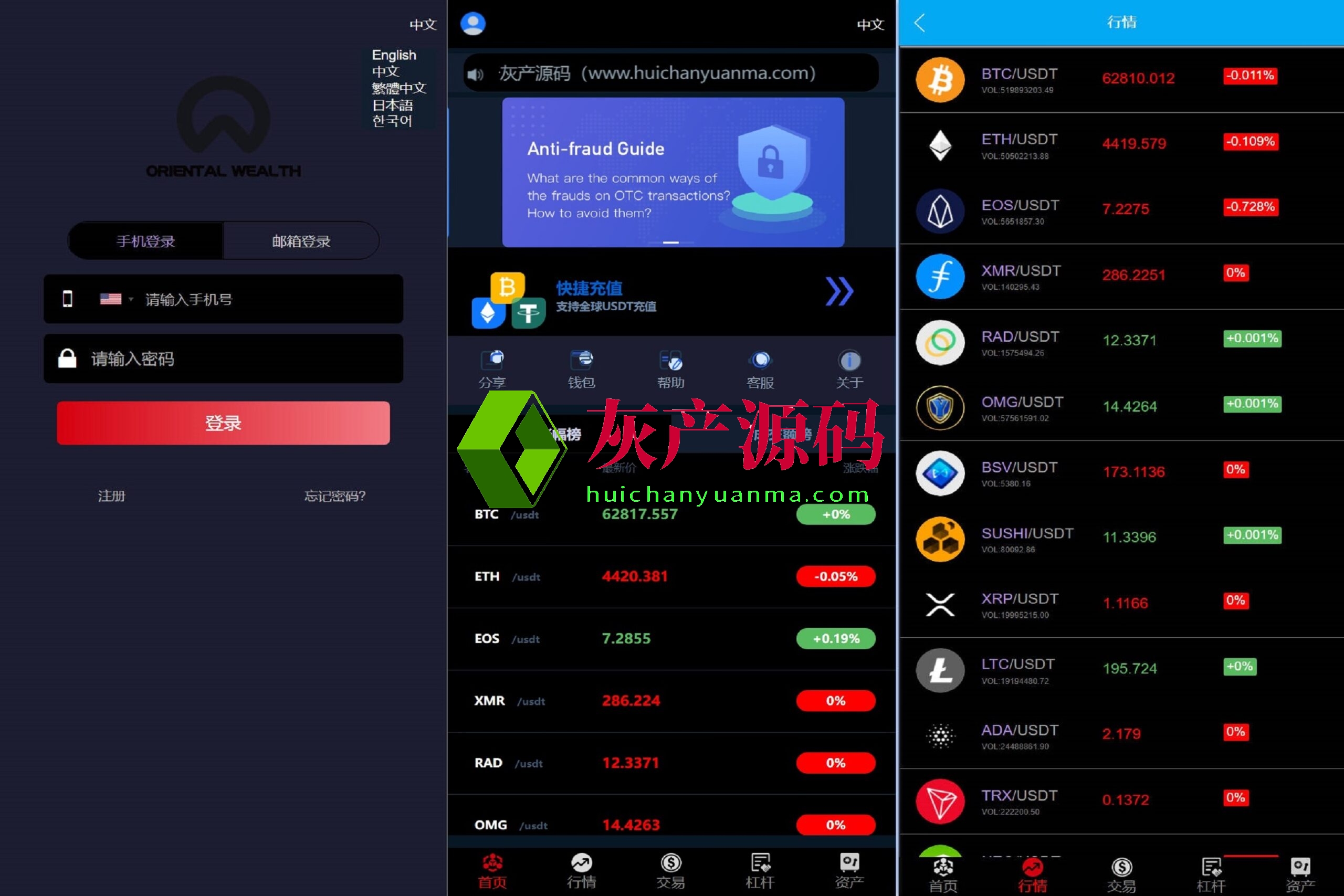 多语言区块链虚拟币微盘微交易时间盘